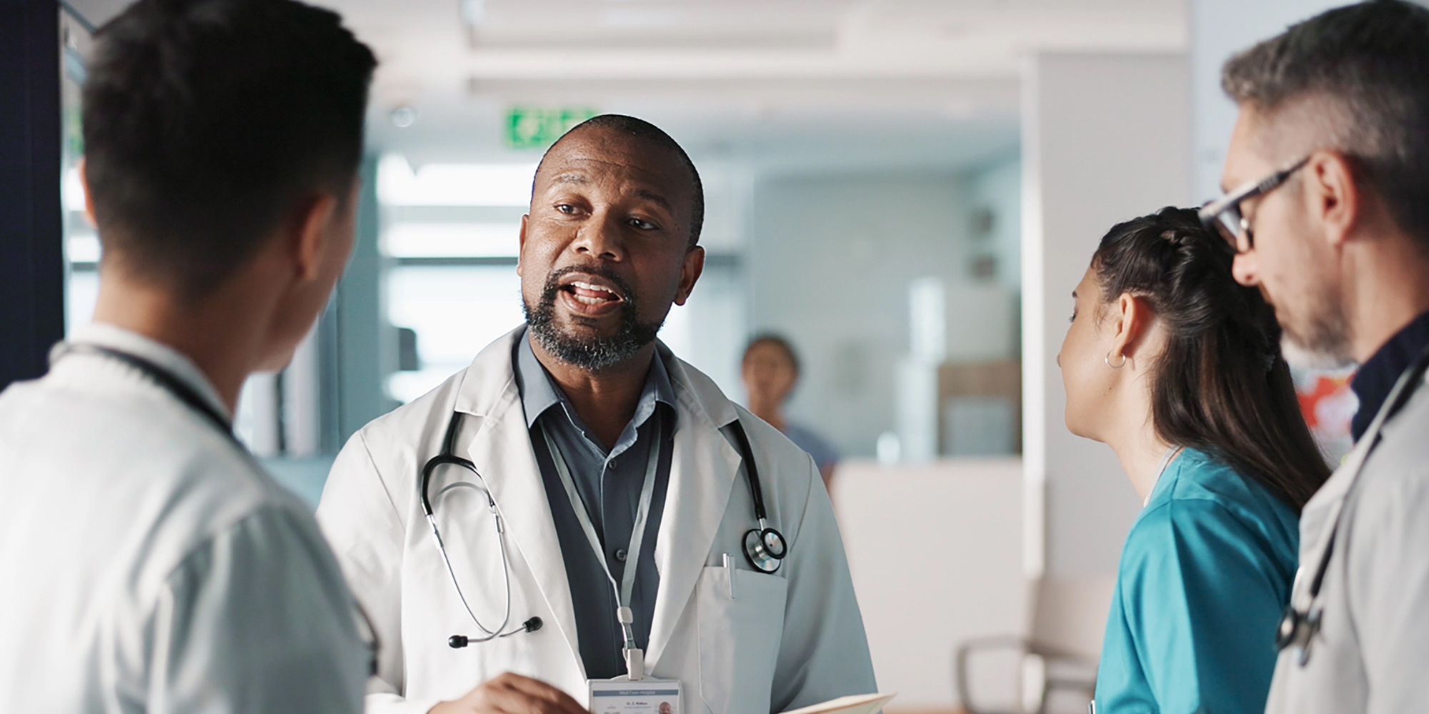Doctors talking in a group