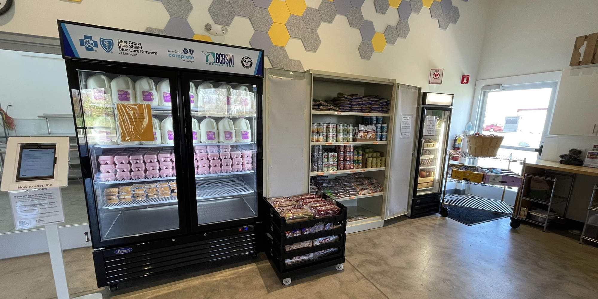 A food assistance pantry at Trinity Health