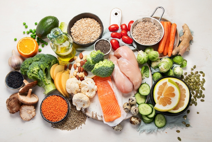 an image of plant and lean animal based whole food protein options