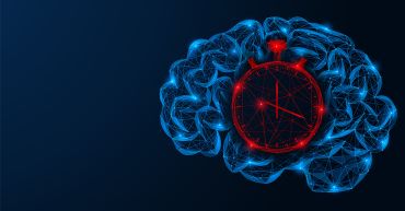 brain with clock on it