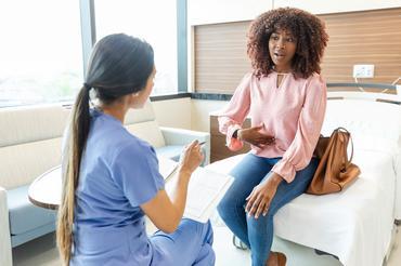 Patient speaking with provider