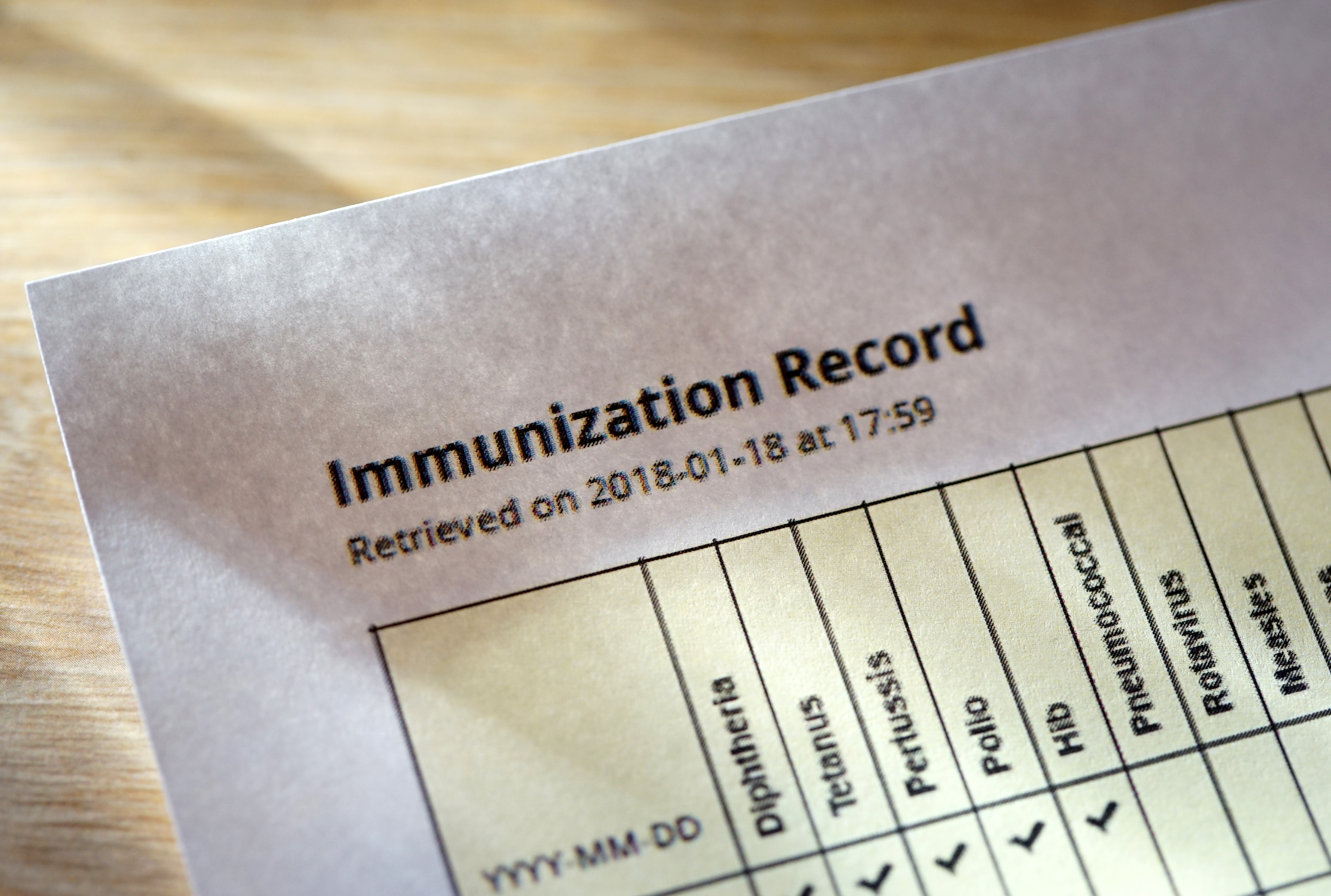 Immunization Record